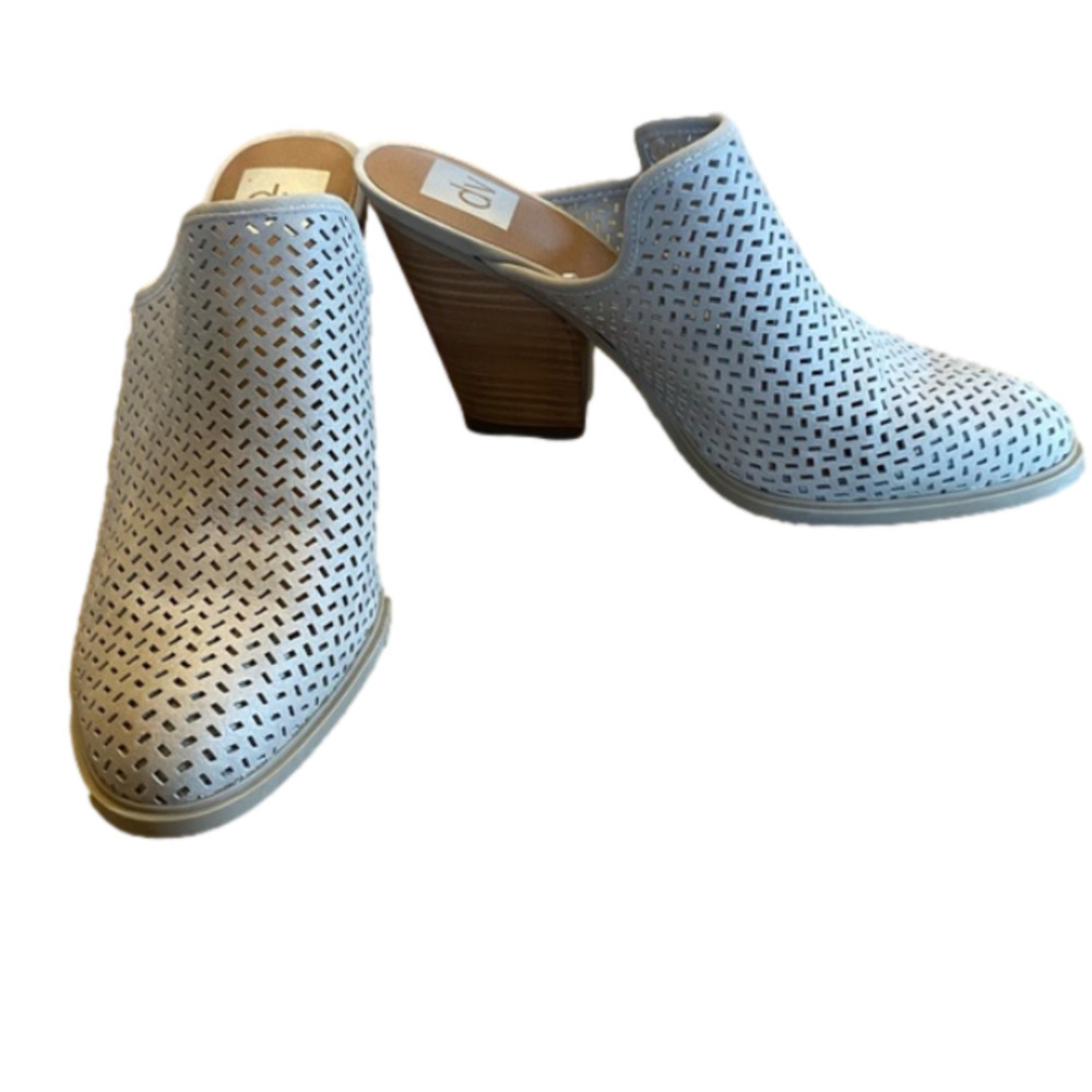 DV DOLCE VITA Kenli Laser Cut Mule Booties Block Heel Taupe Women Size 8.5 - Picture 5 of 12